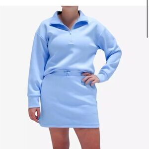 Le Lis Light Blue Scuba Drawstring Golf Skort